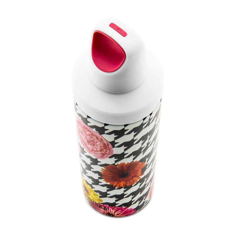 維納雙層不銹鋼運動杯 (不銹鋼) 17oz (500ml) - 白色+花卉拼圖