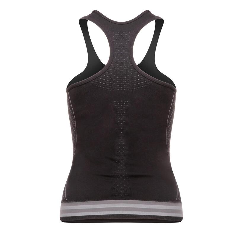 Camiseta técnica sin mangas mujer running fitness térmicos transpirable negro