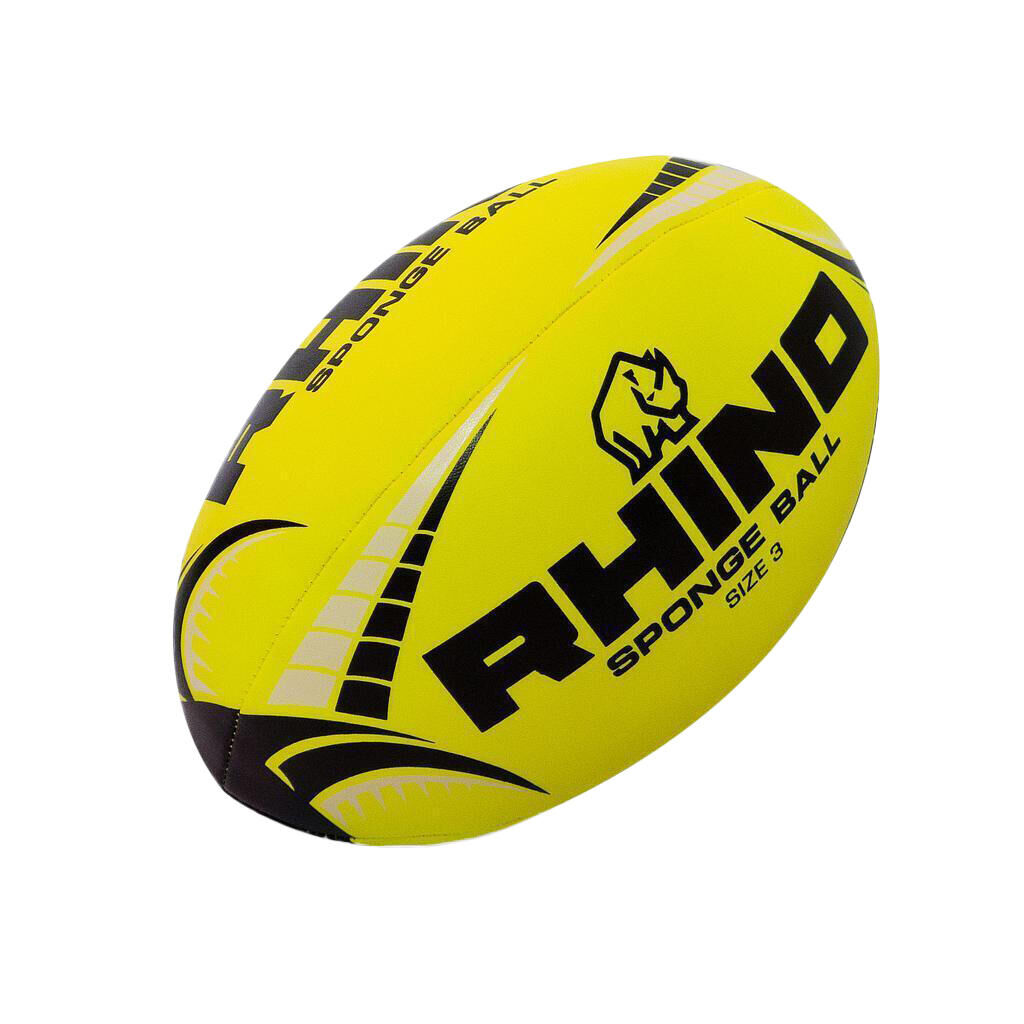 RHINO Sponge Rugby Training Ball (Yellow/Black)