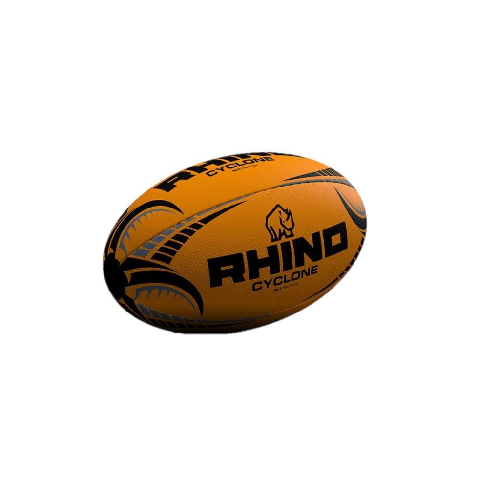 Cyclone Rugby Ball (Fluorescent Orange) 1/4