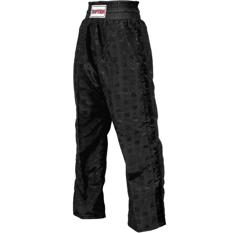 Pantalon Full Contact Kickboxing CLASSIC adultes noir anti transpirant