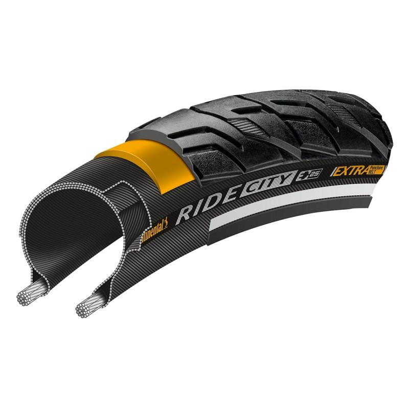 Ride City clincher band - 28 inch - zwart - reflecterende strepen