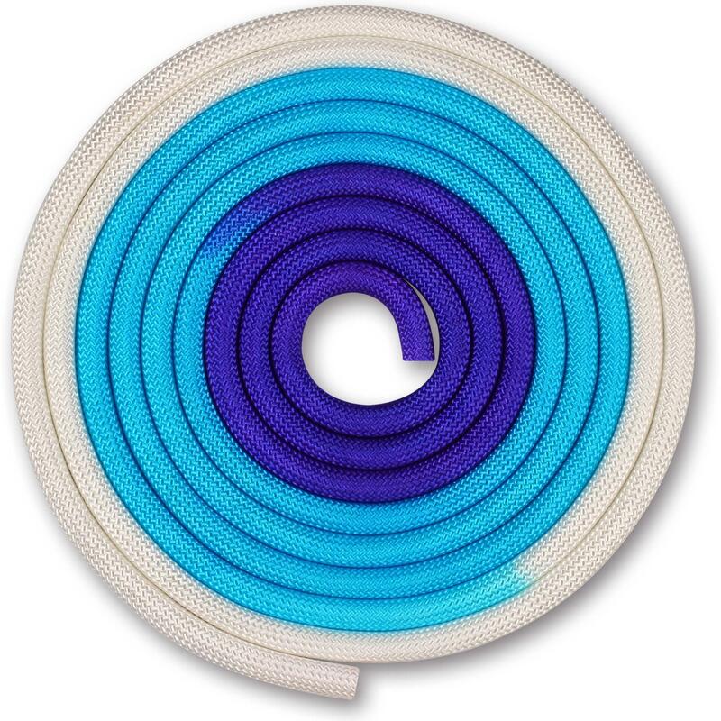 Cuerda para Gimnasia Rítmica Ponderada 165g INDIGO 3m Blanco-Azul-Violeta