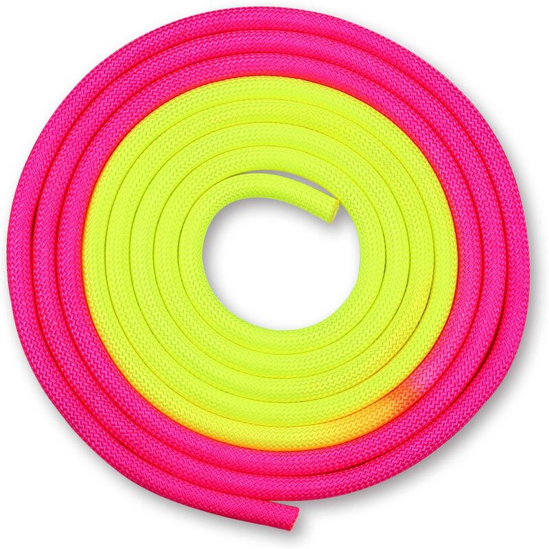 Cuerda para Gimnasia Rítmica Ponderada 165g INDIGO Bicolor 3 m Amarillo-Rosa