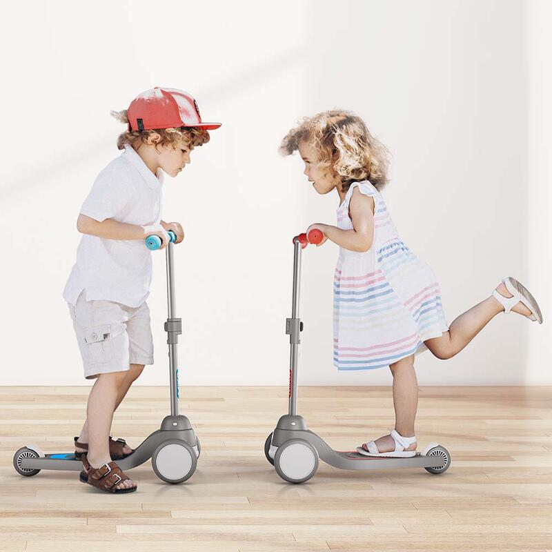  Patinete infantil de 3 ruedas, ajustable, con polea de luz LED  desmontable, para niños y niñas de 2 a 6 años : Juguetes y Juegos