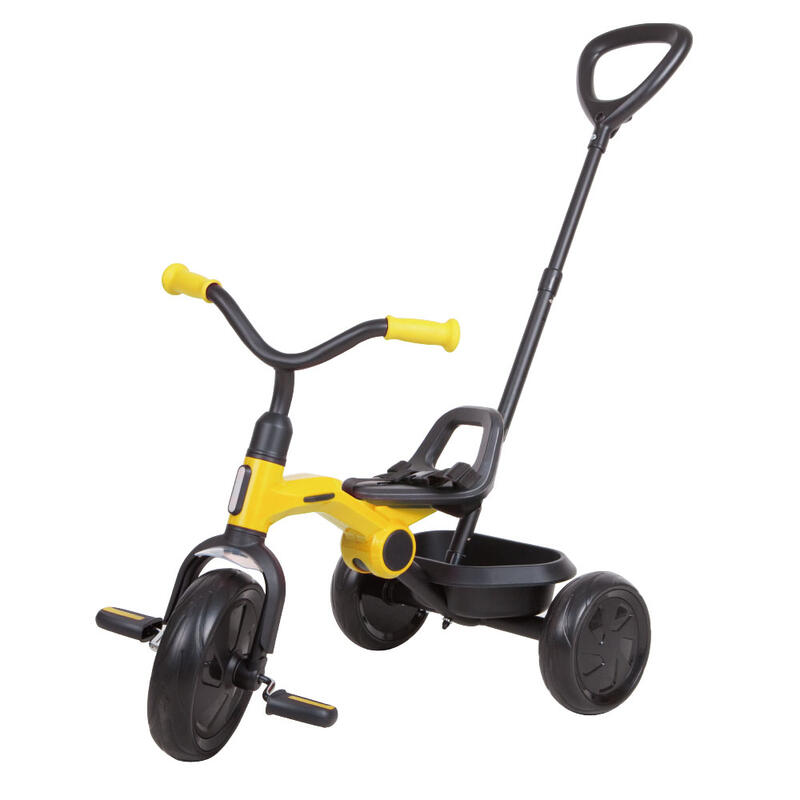 Triciclo Plegable Ant Plus Amarillo con barra de empuje - Qplay