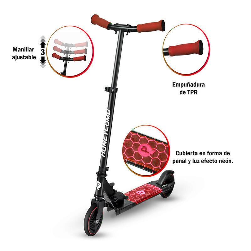 Patinete Honey Comb Scooter Con Luces Led - QPlay