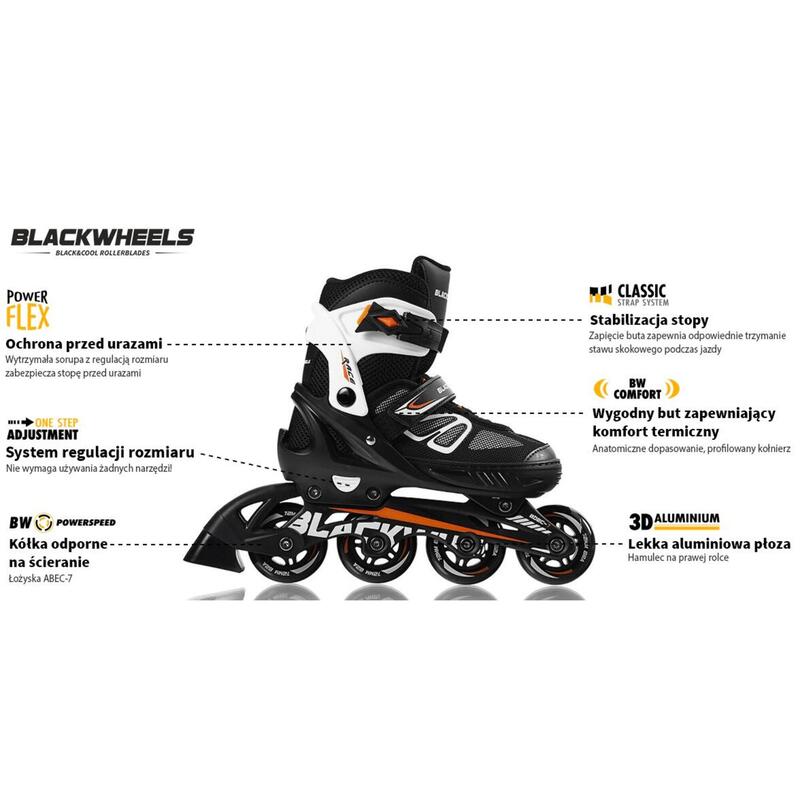 Patins em Linha Blackwheels Sonic fitness ajustáveis