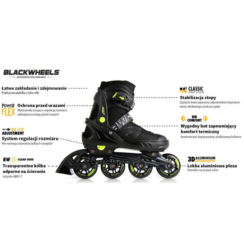 Patins em Linha Blackwheels Sonic fitness ajustáveis