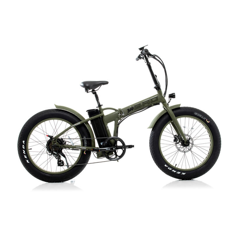BIG BAD 500 W Verde militare e-bike pieghevole  con ruote FAT  24x4"