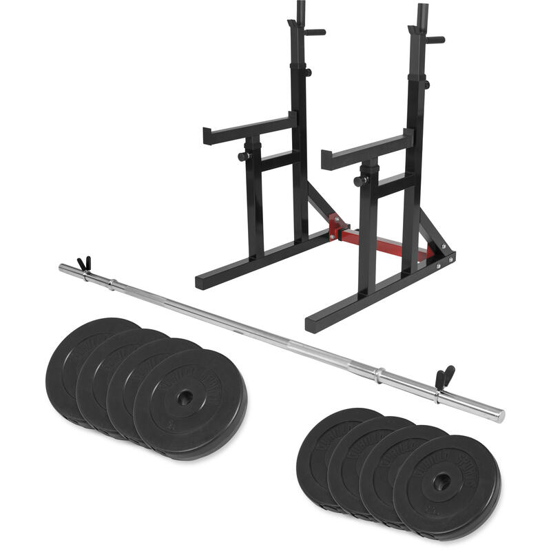 Gorilla Sports Multi Squat Rack kg halterset - Halterstang met gewichten | GORILLA SPORTS |