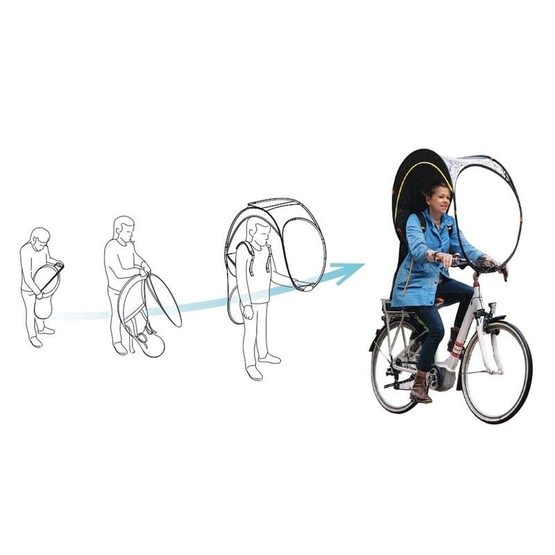 Bub-up Fiets Regenbescherming Volwassenen die regenkleding vervangt (poncho cap)