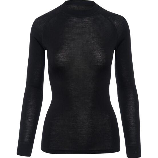 Thermowave Chemise à manches longues en laine mérinos chaude - Femme - Noir