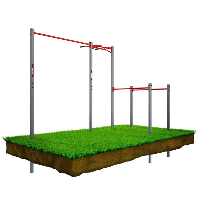 Stationaire gymnastiek apparatuur Tuin met Monkey Bar Pull-Up Bar + Bars