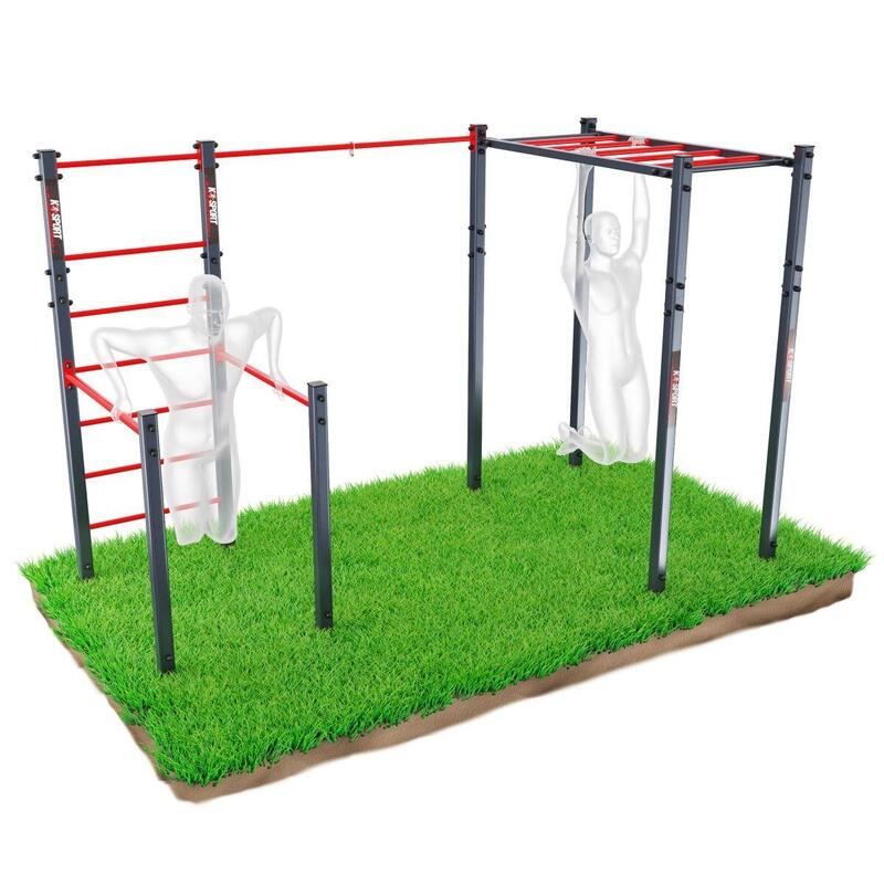 Outdoor Calisthenics Apparatuur met Muur Bars en opknoping Ladder