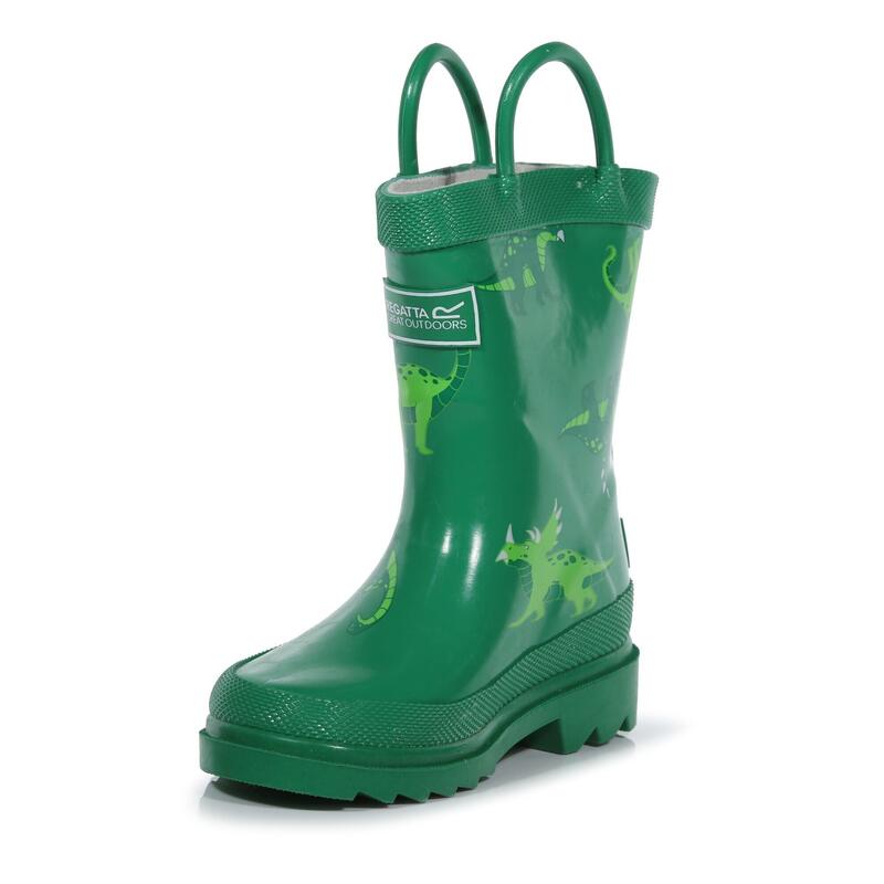 Botas de Agua Entrada por Deslice Diseño Dinosaurios para Niños/Niñas Verde