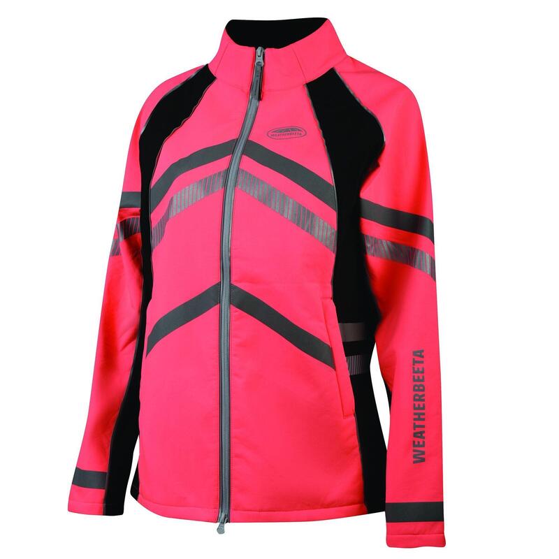 Unisex Adult Reflective Fleece Lined Soft Shell Jacket (Hi Vis Pink)