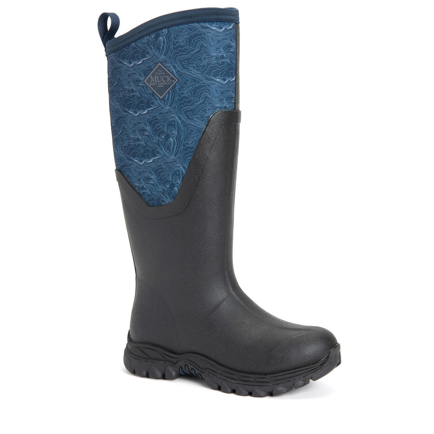 Womens/Ladies Arctic Sport Tall Pill On Wellie Boots (Black/Navy) 1/4