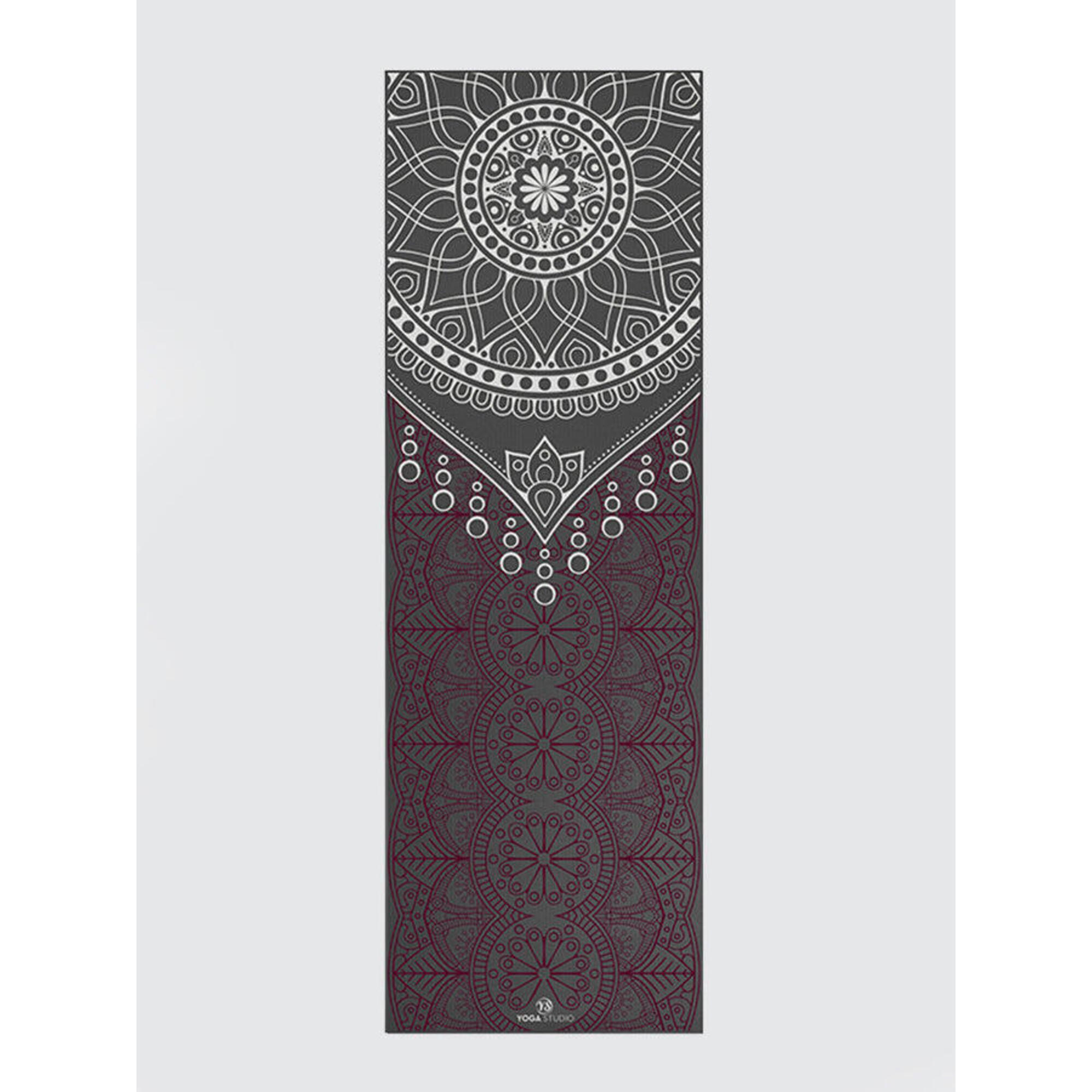 The Yoga Studio Designed Mats 6mm - Grey Mat Dew Drop Mandala 1/3