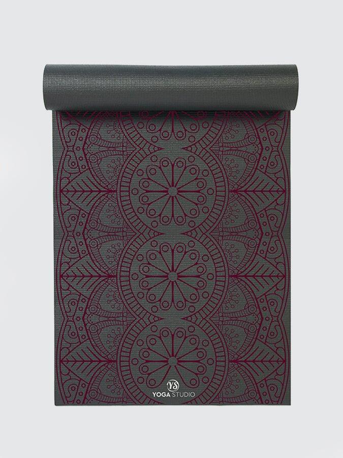 The Yoga Studio Designed Mats 6mm - Grey Mat Dew Drop Mandala 2/3