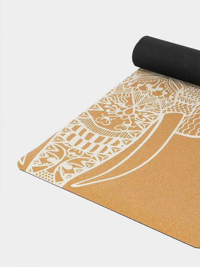 Yoga Studio Elephant Cork Yoga Mat 4mm - White Elephant 3/4