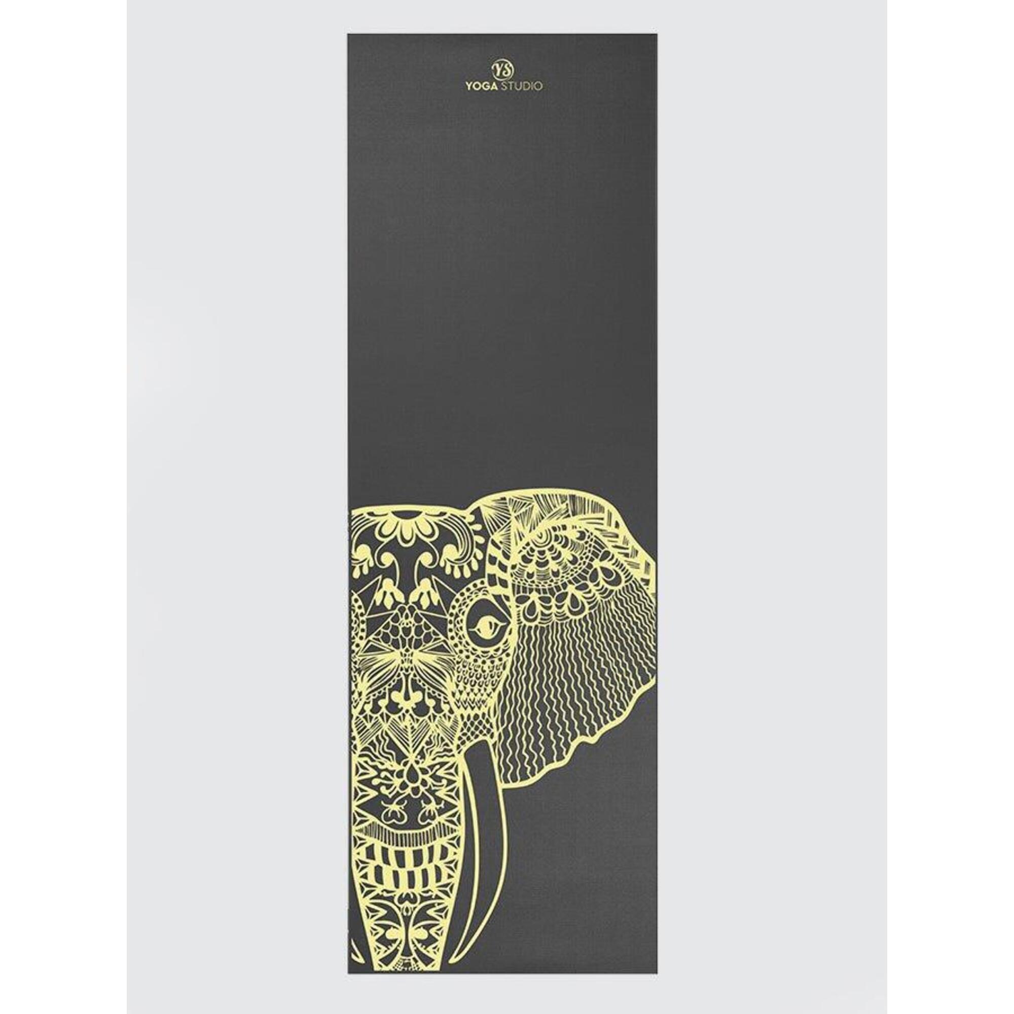 The Yoga Studio Designed Mats 6mm - Grey Mat Yellow Elephant 1/3