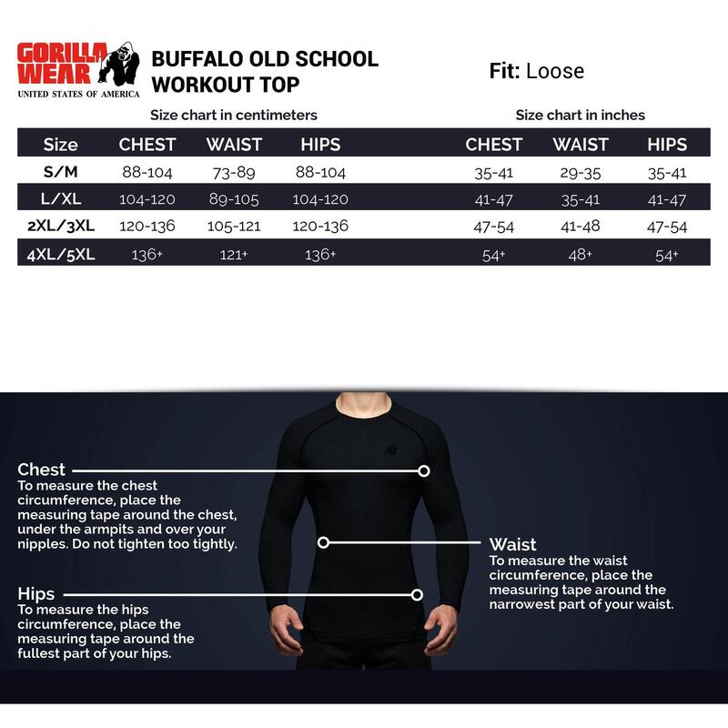 Buffalo Old School Workout Top - Black/Red /XL