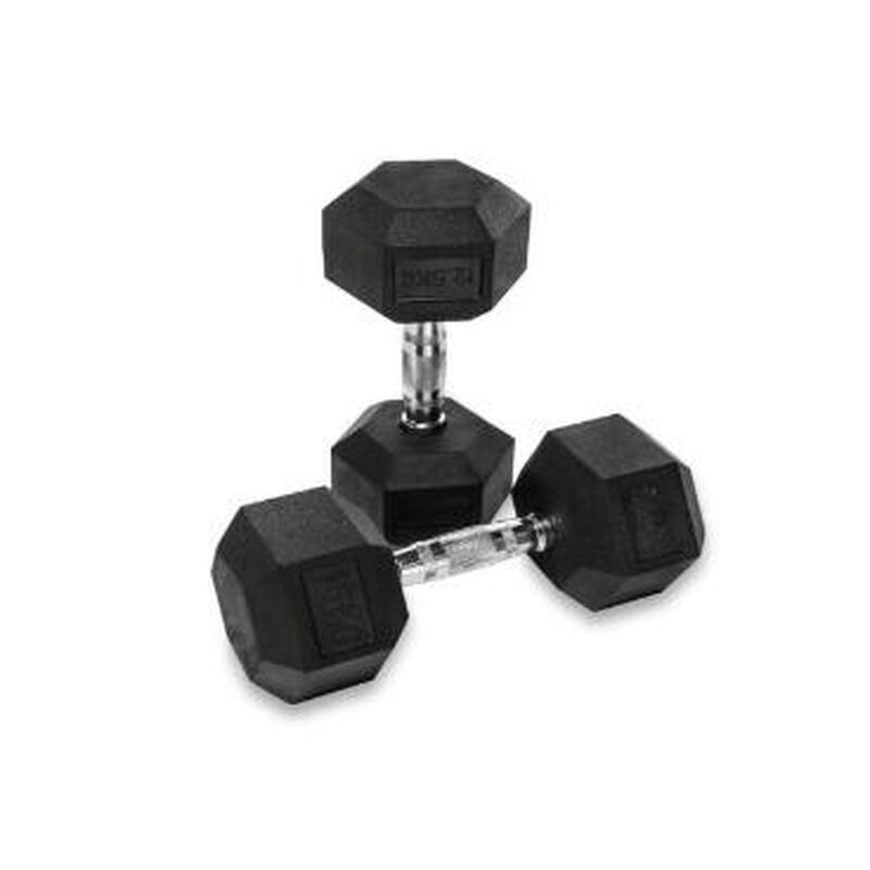 Set 2 Ud. Mancuerna Hexagonal  Goma  10 Kg