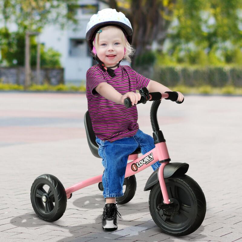 Para exponer Viaje progresivo Triciclo para niños Homcom rosa 74x49x55 cm hierro plástico y tela |  Decathlon