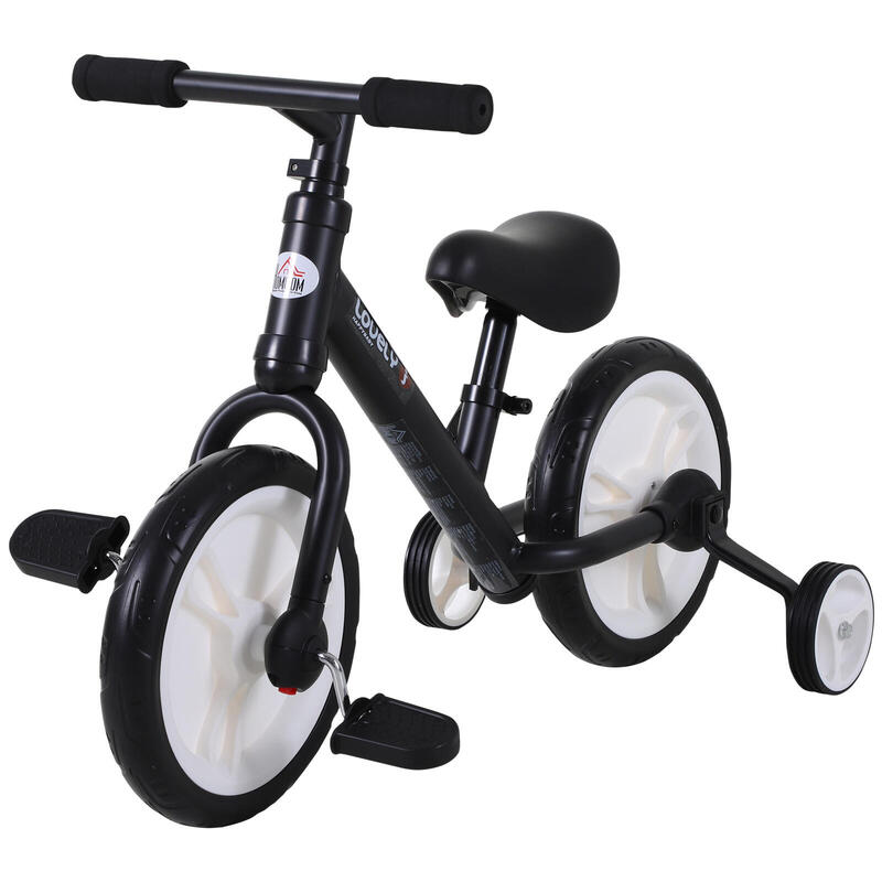 Bicicleta de equilibrio Homcom negro 85x36x54 cm PP y metal