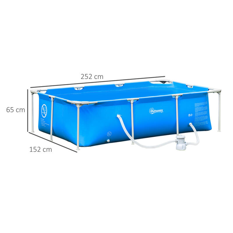 Piscina Desmontable Outsunny 252x152x65 cm Azul