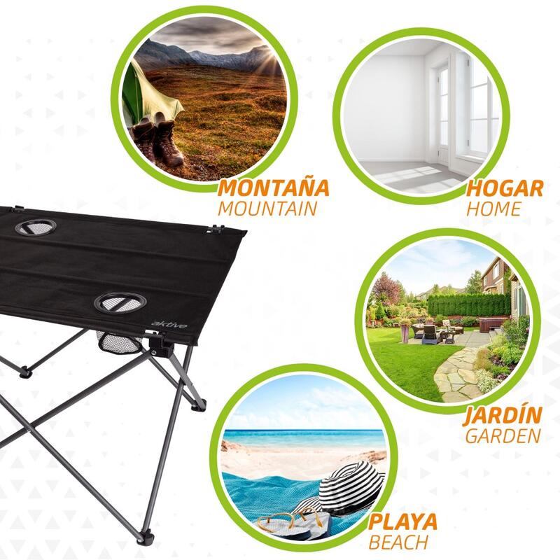 AKTIVE - Table Pliante Ultra Légère, Table de Camping 61x50x51 cm