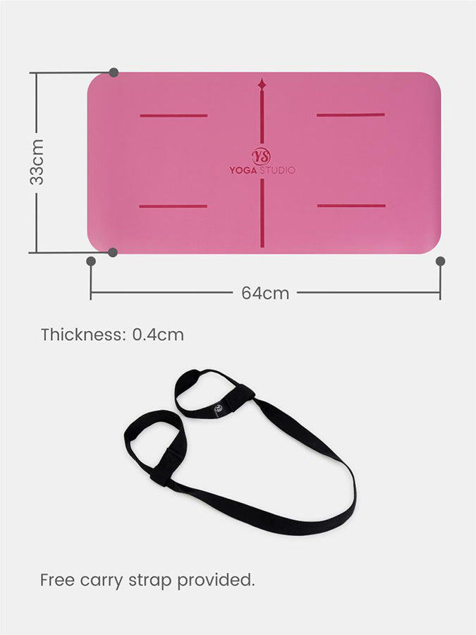 Yoga Studio The Grip Mini Yoga Mat Pad 4mm - Pink 5/5