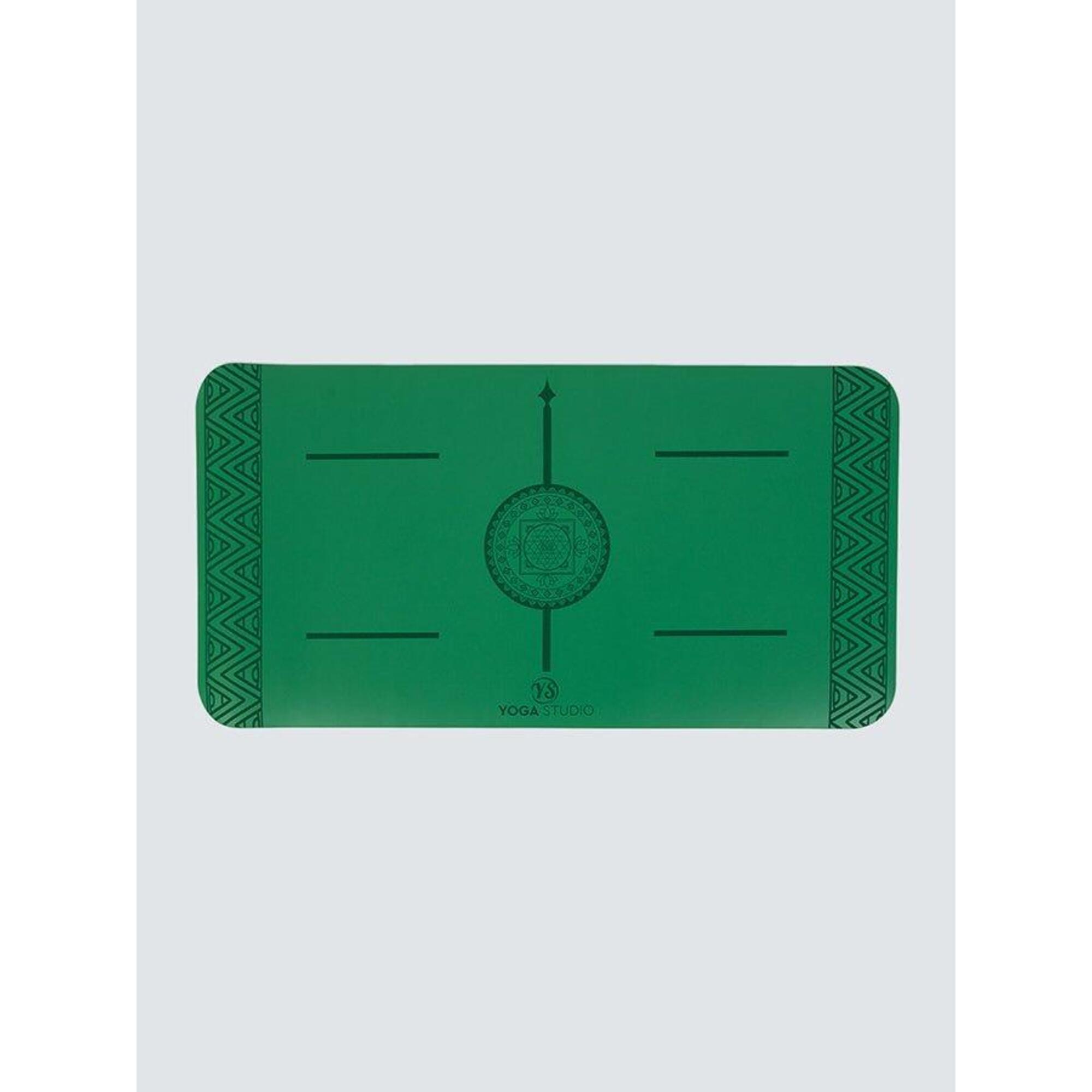Yoga Studio The Grip Mini Mandala Yoga Mat Pad 4mm - Green 1/5
