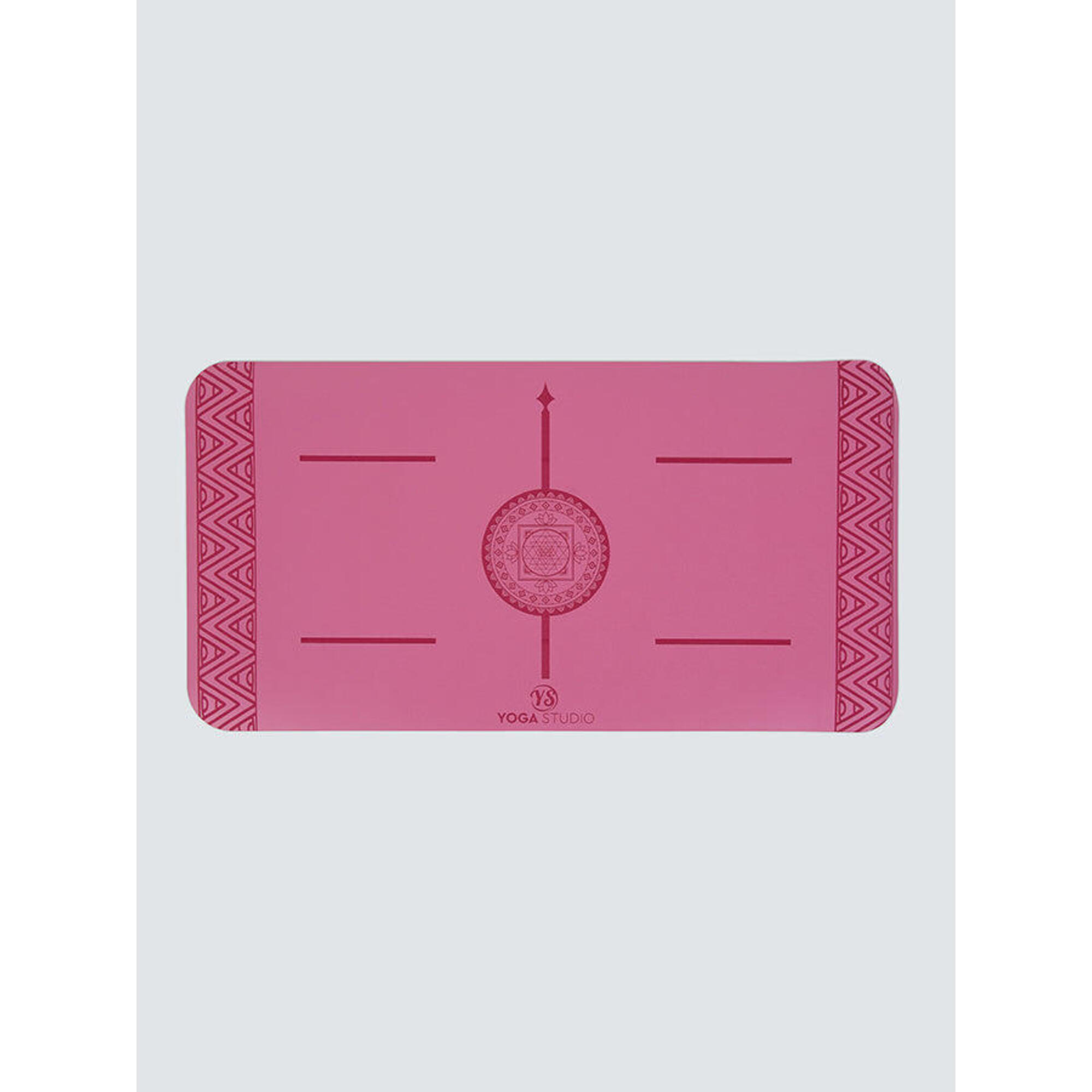 Yoga Studio The Grip Mini Mandala Yoga Mat Pad 4mm - Pink 1/5