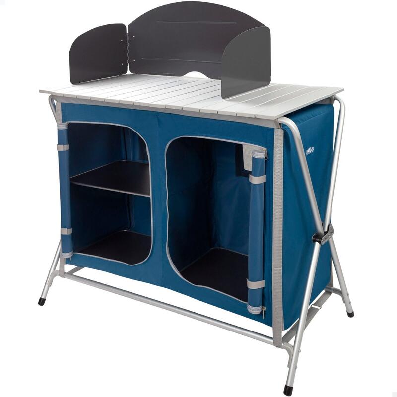 Cocina Aktive Camping aluminio pvc 88 51 111 cm 52857 mueble plegable con paravientos dos compartimentos de 88x51x81111