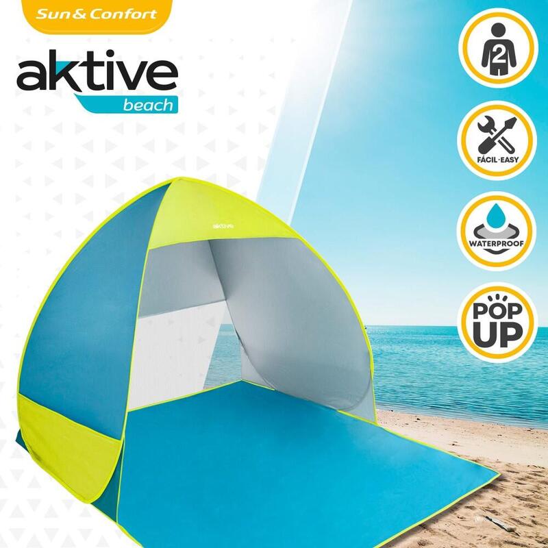 Tente de plage pop up bleue et verte Aktive Beach