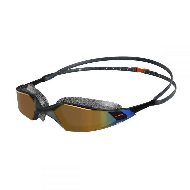 Speedo Aquapulse Pro Mirrored Goggles - Cinzento Óxido/ Preto/ Ouro Laranja