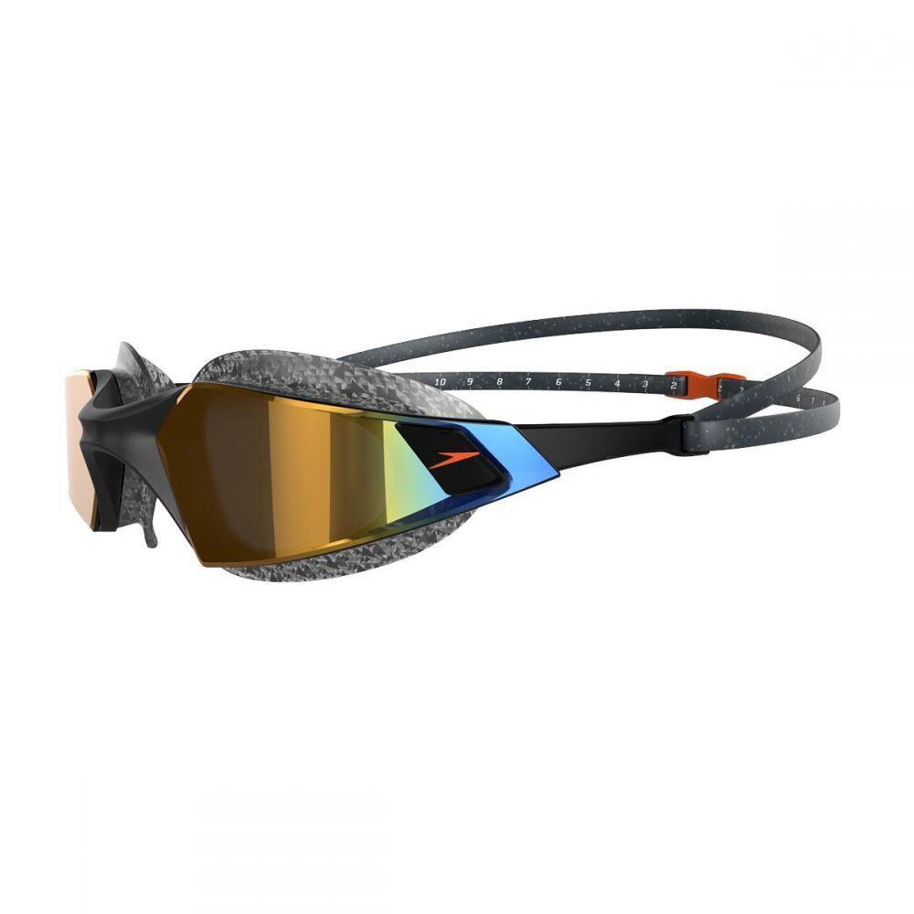 Speedo Aquapulse Pro Mirrored Goggles - Oxid Grey/ Black/ Orange Gold 3/5