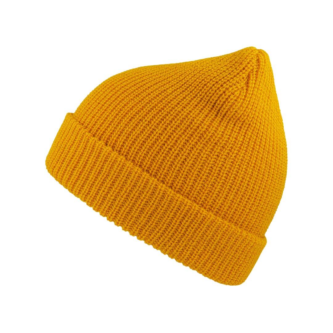 Woolly Wool Blend Beanie (Yellow) 1/3