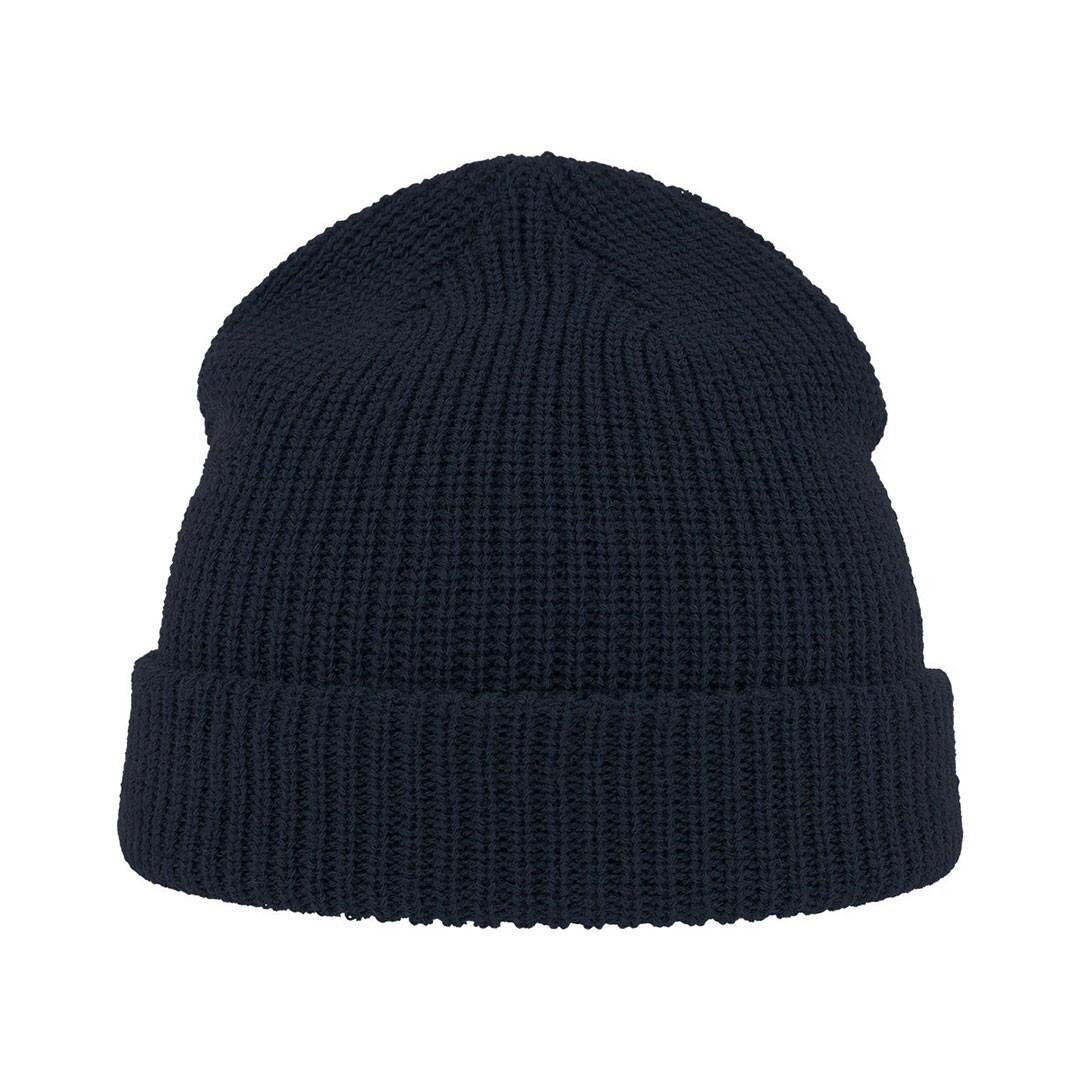 Woolly Wool Blend Beanie (Navy) 2/3