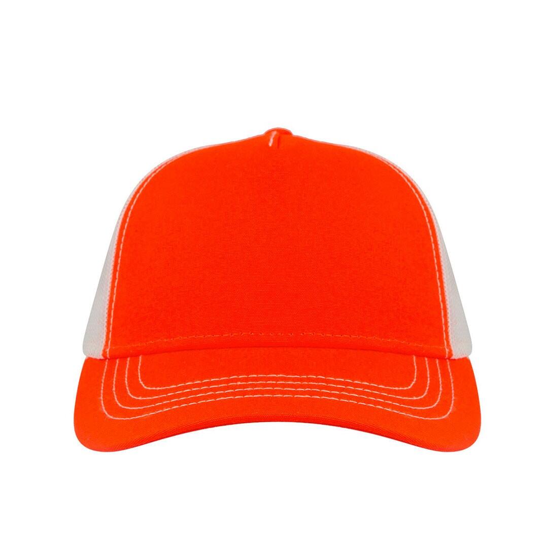 Rapper Canvas 5 Panel Trucker Cap (Orange/White) 3/3