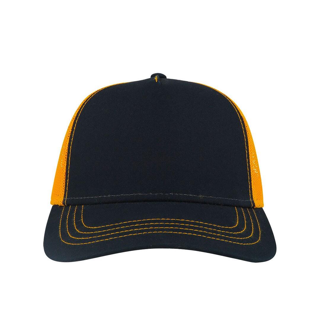 Rapper Canvas 5 Panel Trucker Cap (Navy/Yellow) 3/3