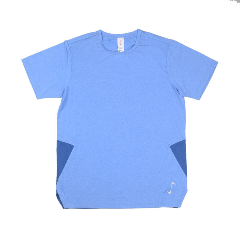男士圓領運動T恤 - 藍色