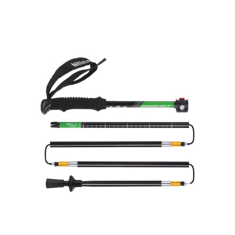 Aluminum alloy five-section trekking pole (with tip protection cover) - Green