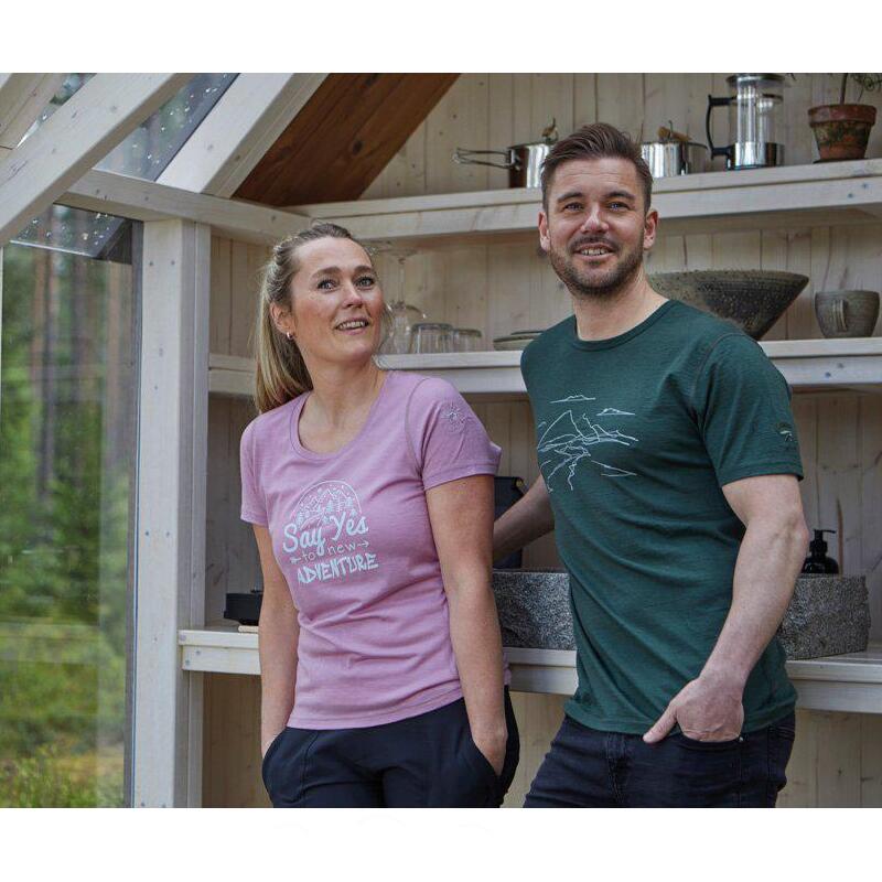 T-shirt Agaton Trekk pour homme - 100% laine mérinos - Vert