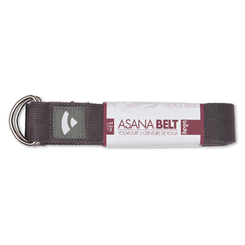 Yogagurt Asana Belt, Metallringe Baumwolle anthrazit