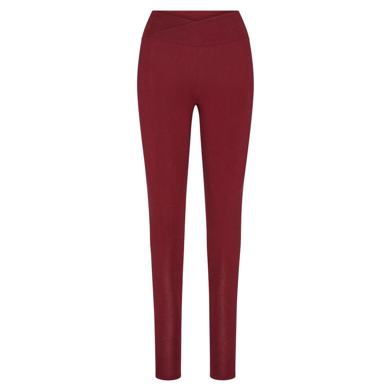 Yamadhi Basic Yoga Leggings Crossed Waist, Bio-Baumwolle, burgund (Cabernet)