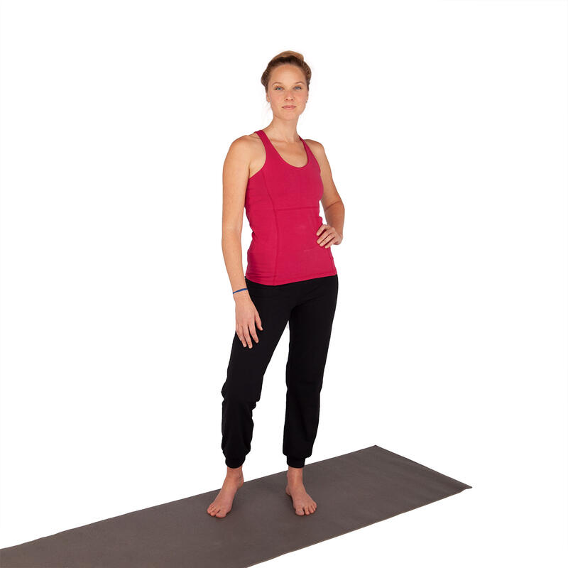 Yamadhi Roll-Down Yogahose mit Bündchen, Bio-Baumwolle, Schwarz