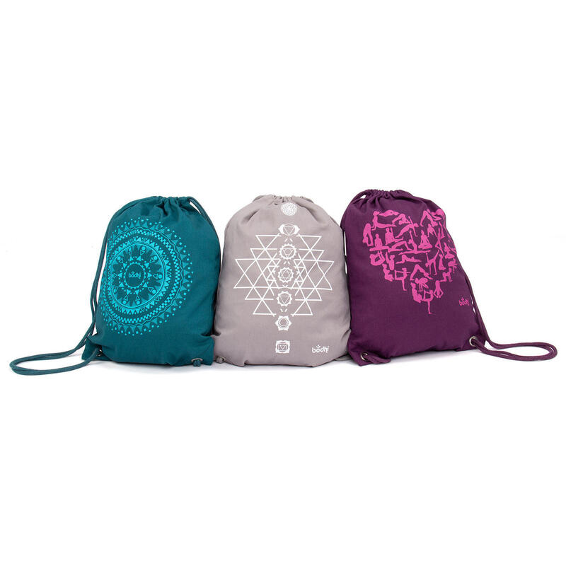 Turnbeutel Bodhi GymBag ETHNO MANDALA, petrol mit Print aqua, 100% Baumwolle